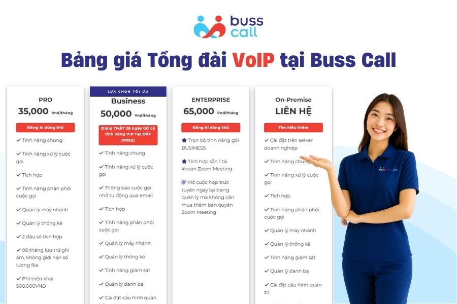 Bảng giá Tổng đài VoIP tại BussCall