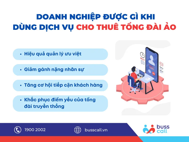 Những lợi ích khi doanh nghiệp sử dụng dịch vụ cho thuê tổng đài ảo Buss Call