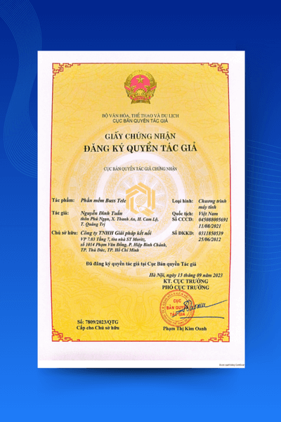 Chứng nhận bản quyền Buss Tele