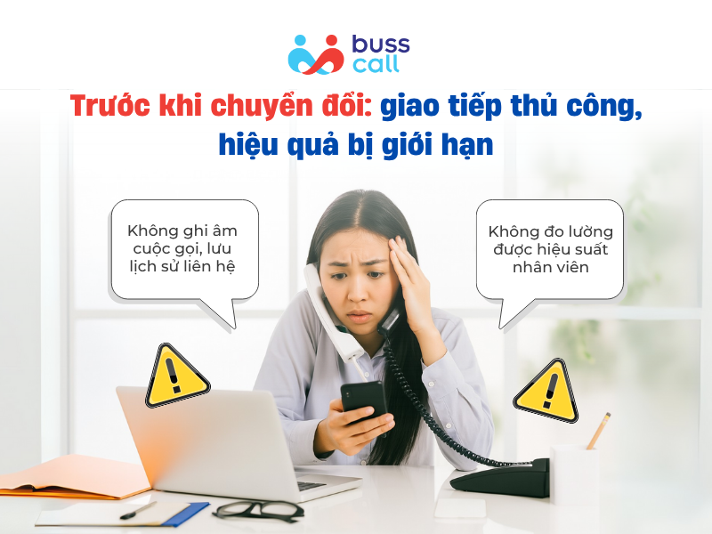 Trước khi chuyển đổi: giao tiếp thủ công, hiệu quả bị giới hạn