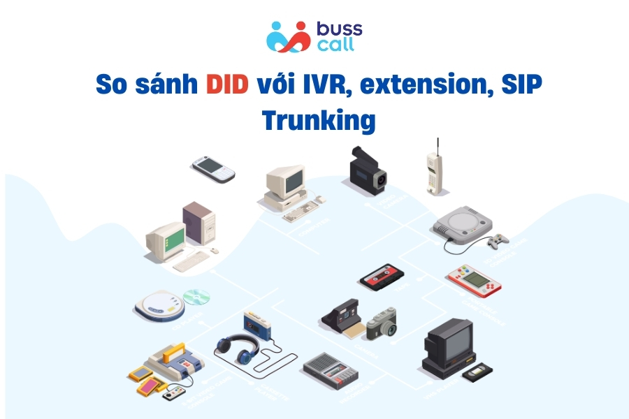 So sánh DID với IVR, extension, SIP Trunking