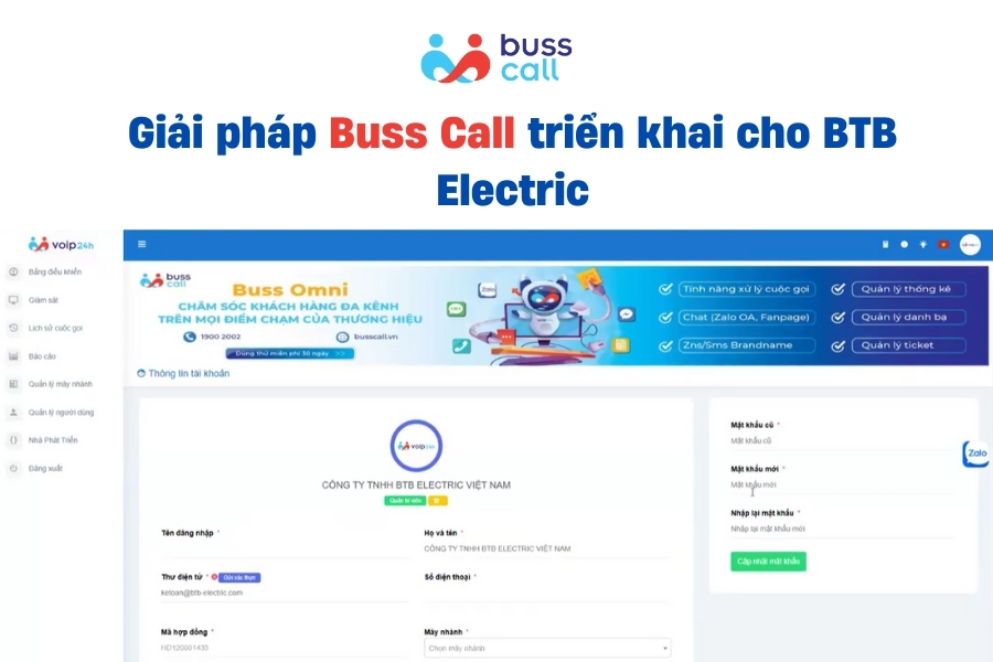 Giải pháp Buss Call triển khai cho BTB Electric