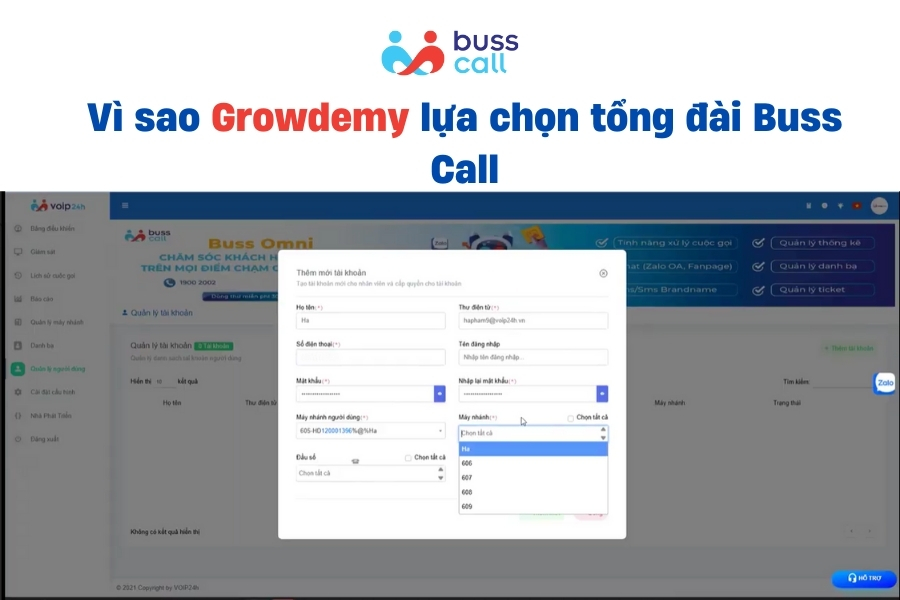 Vì sao Growdemy lựa chọn tổng đài Buss Call